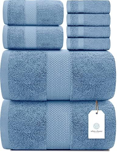 מגבת רחצה יוקרתית קלאסית יוקרה כחולה תכלת סט אמבטיה יוקרה | 2 חבילה חבילה